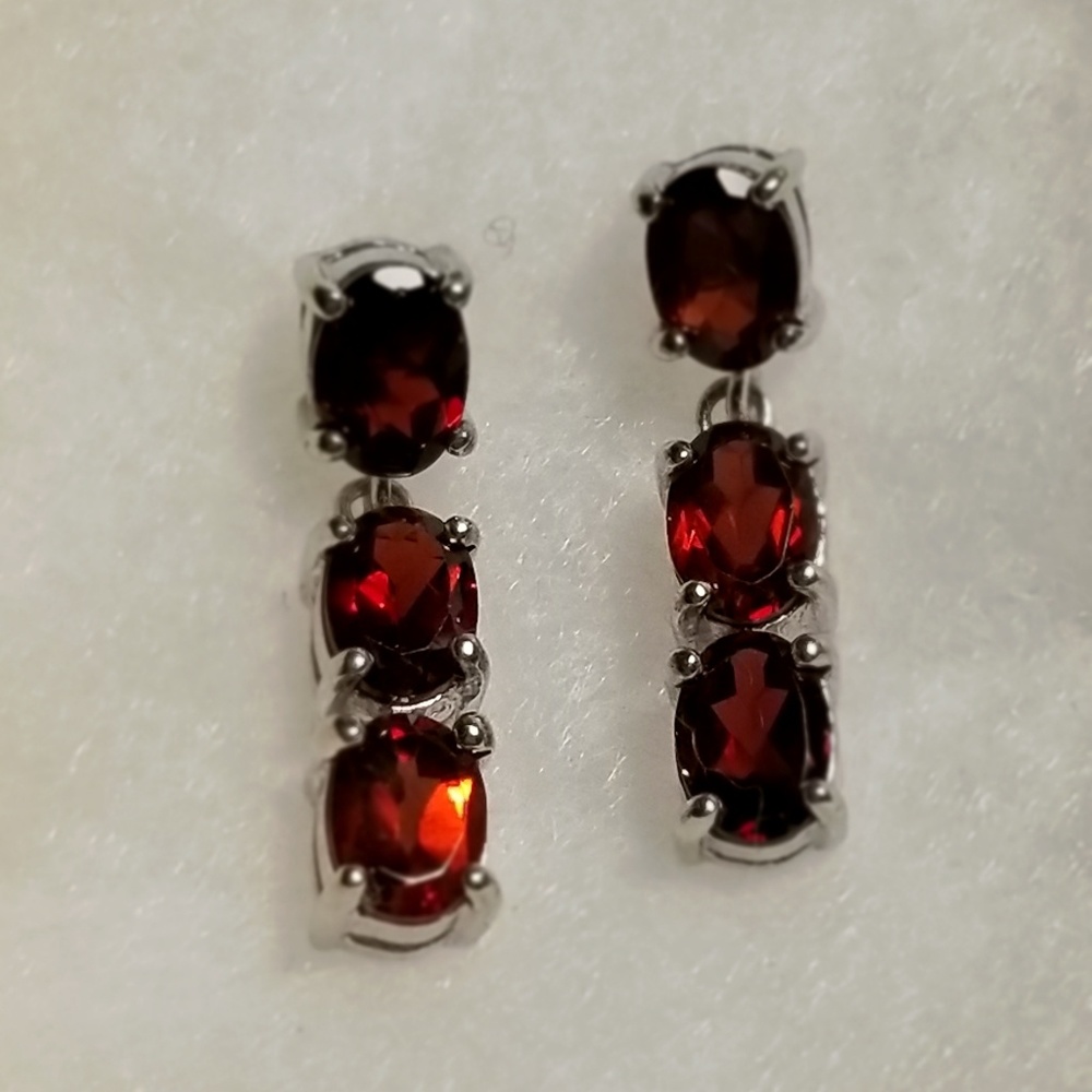 New garnet stone  925 silver earrings